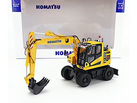 KOMATSU  PW148 RUSPA GOMMATA  TRACTOR SCRAPER  YELLOW BLACK/Univrsal Hobbies 1/50 模型ミニカー