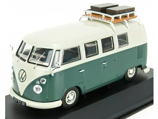 VOLKSWAGEN T2 MINIBUS CAMPER 1961 IVORY GREEN/VANGUARDS 1/43ミニカー