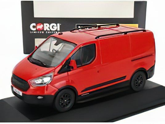 FORD ENGLAND TRANSIT CUSTOM VAN 2018 RED BLACK/VANGUARDS 1/43ミニカー