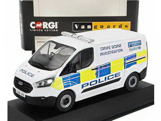 【予約】12月以降発売予定FORD ENGLAND - TRANSIT CUSTOM VAN NORTH YORKSHIRE POLICE 2018 - WHITE BLUE YELLOW/VANGUARDS 1/43ミニカー