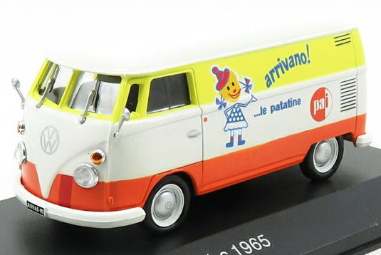 VOLKSWAGENフォルクスワーゲン T1 C バン PAIパイ ARRIVANO LE PATATINE 1965 ホワイト オレンジ イエロー VEICOLI-COMMERCIALI-D'EPOCA-EAGLEMOSS / EDICOLA 1/43