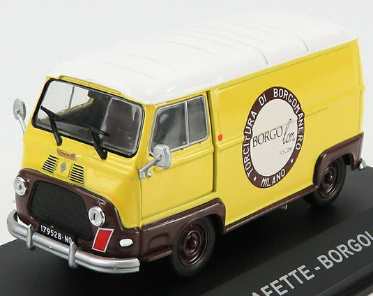 RENAULTルノー ESTAFETTE バン BORGOLON 1969 イエローブラウンホワイト VEICOLI-COMMERCIALI-D'EPOCA-EAGLEMOSS PUBBLICITARI / EDICOLA 1/43 ミニカー