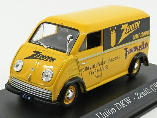 AUTO UNIONアウトウニオン DKW バン ZENITH 1962 イエローブラック VEH?CULOS-INOLVIDABLES-DE-REPARTO-Y-SERVICIO-ARGENTINA-SALVAT / EDICOLA 1/43 ミニカー