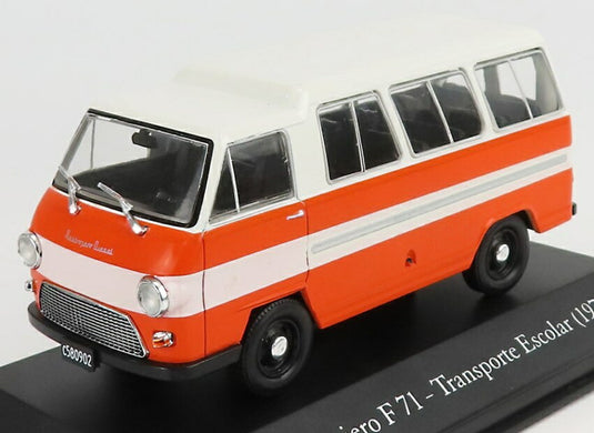 IME RASTROJERO F71 スクールバス 1974 ホワイトオレンジ VEH?CULOS-INOLVIDABLES-DE-REPARTO-Y-SERVICIO-ARGENTINA-SALVAT / EDICOLA 1/43 ミニカー