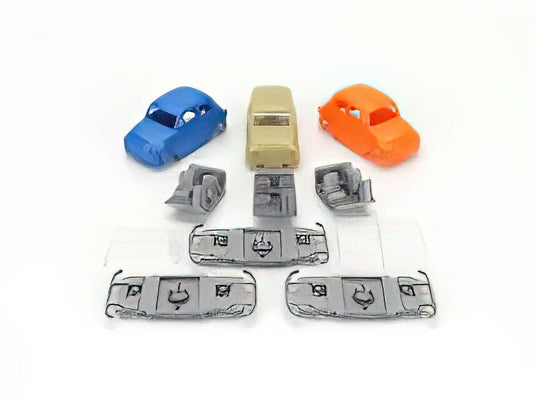FIAT SET 3X 500 ORANGE BLUE CREAM 1965 VARIOUS/BREKINA 1/87ミニカー