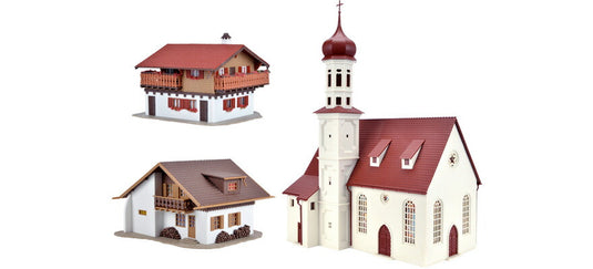 HOゲージ 鉄道模型 Vollmer フォルマー アルプスの村 3個セット キット 3 pcs Set Alpine village kits