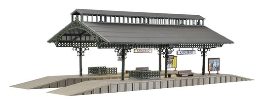 HOゲージ 鉄道模型 Vollmer フォルマー LED照明付きプラットホームホール 組立キット Platform hall with LED lighting functional kit