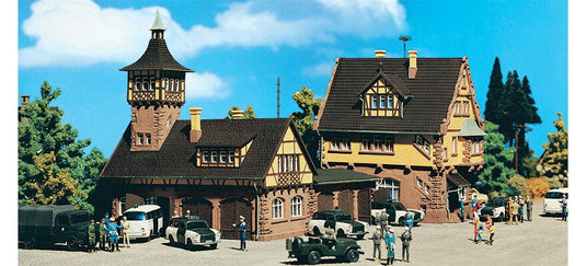 HOゲージ 鉄道模型 Vollmer フォルマー 警察署 7号 本館 車両付き Police station No 7 with main building and vehicle