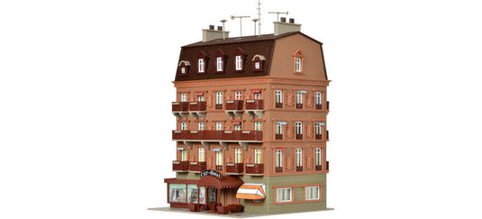 HOゲージ 鉄道模型 Vollmer フォルマー 内装 LED照明付き シティホテル 組立キット City hotel with interior and LED lighting functional kit