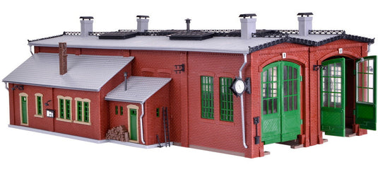 HOゲージ 鉄道模型 Vollmer フォルマー Loco shed with door lock mechanism two track 機関庫 2線