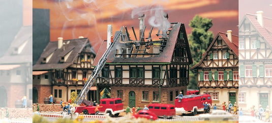 Nゲージ 鉄道模型 Vollmer フォルマー 燃える家 キット Burning house kit