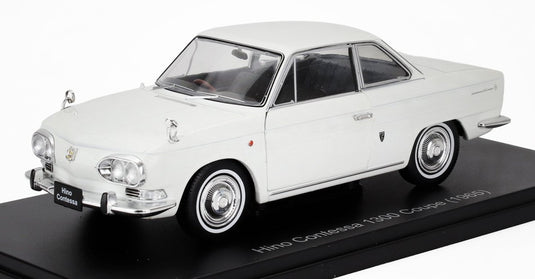 HINO日野 CONTESSAコンテッサ 1300 COUPEクーペ (RENAULTルノー 4CV) 1965 ホワイト HACHETTE-JAPANESE-CAR-COLLECTION / EDICOLA 1/24 ミニカー