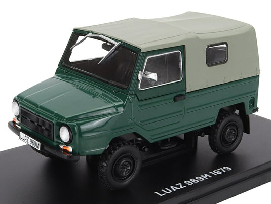 LUAZ 969M ハードトップ 1979 ブリスターボックス 2トーングリーン HACHETTE-EAST-EUROPE-LEGENDARY-CARS-COLLECTION / EDICOLA 1/24 ミニカー