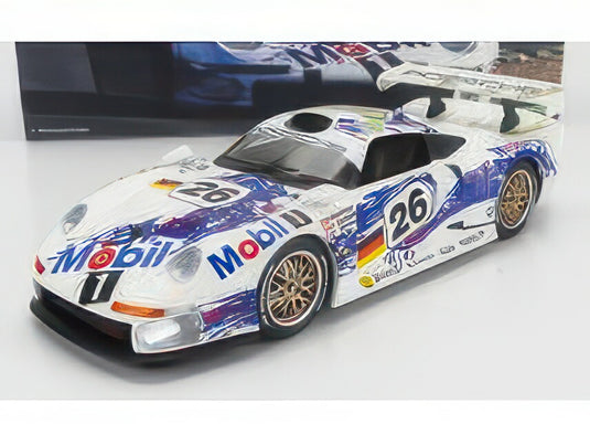 PORSCHE 911 GT1 3.2L TURBO TEAM PORSCHE AG MOBIL1 N 26 3rd 24h LE MANS 1996 Y.DALMAS K.WENDLINGER S.GOODYEAR WHITE BLUE/WERK83 1/18ミニカー