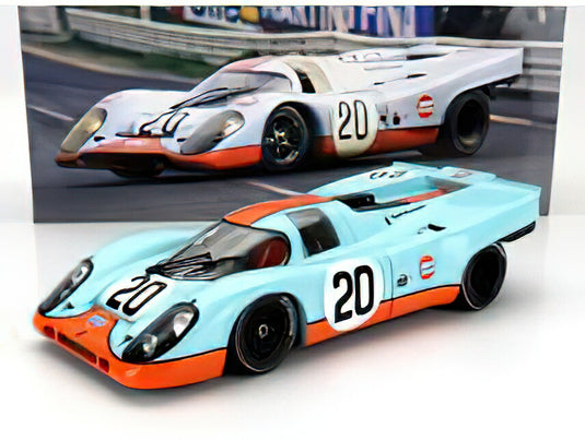 PORSCHE - 917K 4.5L TEAM JOHN WYER AUTOMOTIVE ENGINEERING LTD GULF N 20 24h LE MANS 1970 JO SIFFERT - BRIAN REDMANN - LIGHT BLUE ORANGE/WERK83 1/18ミニカー