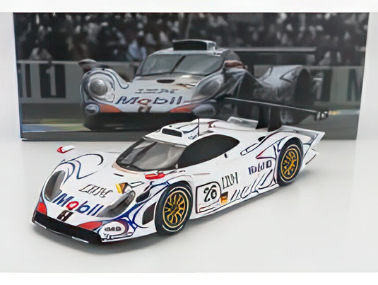 PORSCHE 911 GT1-98 3.2L ターボ チーム PORSCHE AG MOBIL-1 N 26 ウィナー 24h ル・マン 1998 アラン・マクニッシュ ローラン・アイエロ ステファン・オルテリ ホワイト ブルー レッド/ Werk83 1/18 ミニカー