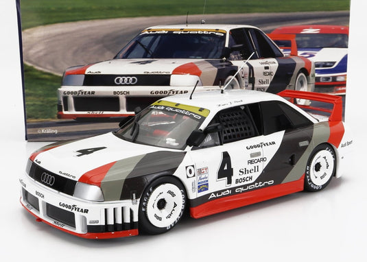 Audiアウディ 90 Quattroクワトロ 1989 Team Audi Sport No.4 2nd Portland IMSA Hans Joachim Stuck ホワイト / Werk83 1/18 ミニカー