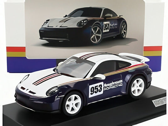 PORSCHE 911 992 N 953 ラリー ダカール ラフロード デザイン パッケージ クーペ 2023 ホワイト ブルー/ Spark 1/43 1911台限定 ポルシェ特注ミニカー