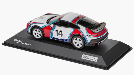 PORSCHE - 911 992 DAKAR COUPE N 14 MARTINI RACING LIVERY 2023 - WHITE RED BLUE/Spark 1/43ミニカー ポルシェディーラーモデル 1911台限定