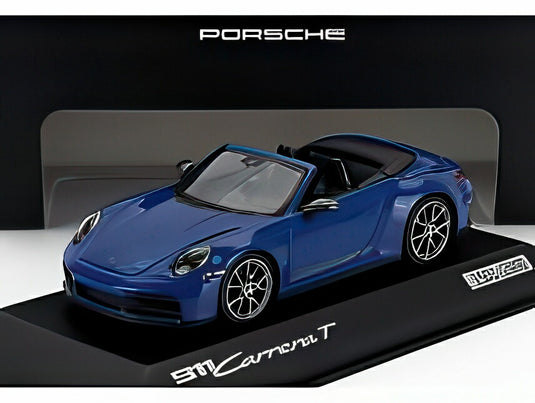 Porsche 911 Carrera T カブリオレ Type 992.2 2024 ルガノブルー/ Spark 1/43 ポルシェディーラーモデルミニカー