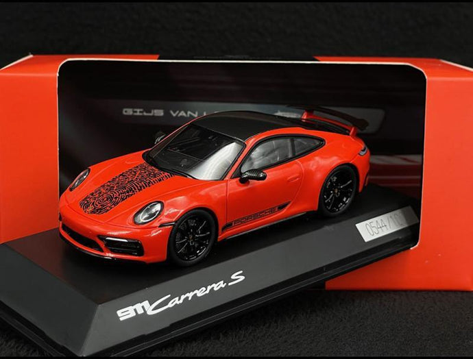 Porscheポルシェディーラーモデル 911 Carrera S Type 992 Gijs van Lennep Edition Lava Orange 1/43 Spark