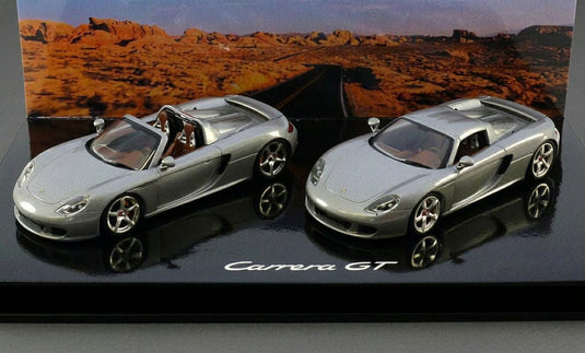ポルシェ Carrera GT セット クーペ＆コンバーチブル 2003 シルバー 限定 ディーラーモデル / MINICHAMPS 1/43 ミニカー