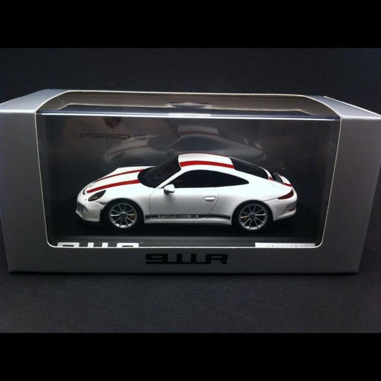 Porsche 911 991型 R 2016年モデル ホワイト レッドストライプ/Spark 1/43ミニカー ポルシェ特注