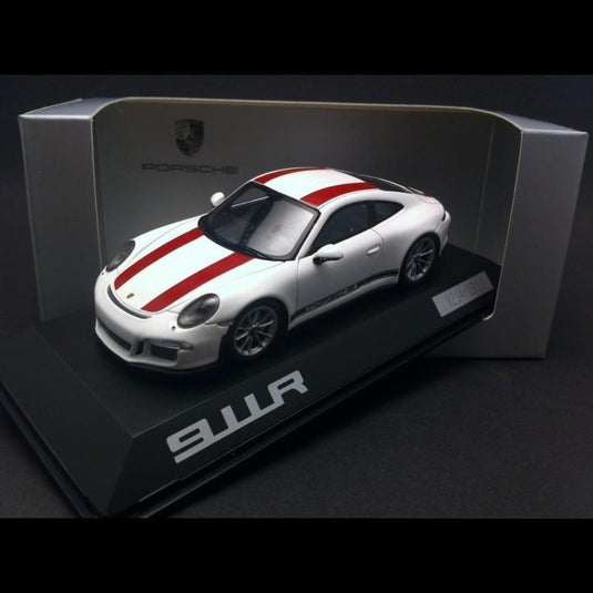 Porsche 911 991型 R 2016年モデル ホワイト レッドストライプ/Spark 1/43ミニカー ポルシェ特注