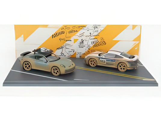 Porsche 911 Dakar Type 992 AHEAD 2024 ダーティバージョン 2台セット/ Spark 1/43 ポルシェディーラーモデルミニカー