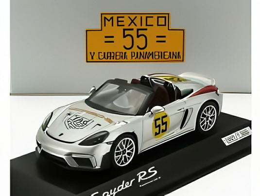 Porsche 718 Spyder RS Type 982 パナメリカーナ No55 2023 シルバー/ MINICHAMPS 1/43 ポルシェディーラーモデルミニカー