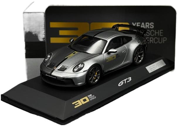 Porscheポルシェディーラーモデル 911 GT3 Type 992 2022 30 years of Porscheポルシェディーラーモデル Supercup 1993-2022 Silver / Black 1/43 Spark