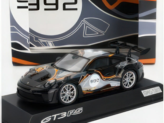 PORSCHE - 911 992 GT3 RS COUPE N 992 WEISSACH TEST TRACK 2023 - BLACK SILVER ORANGE/Spark 1/43ミニカー ポルシェディーラーモデル 1911台限定