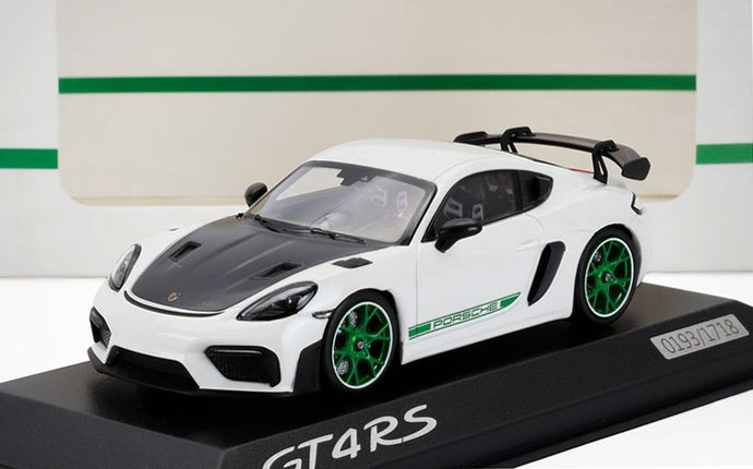 PORSCHE 718 CAYMAN GT4 RS トリビュート 982 2023 ホワイトグリーン/ Spark 1/43 1718台限定ミニカー