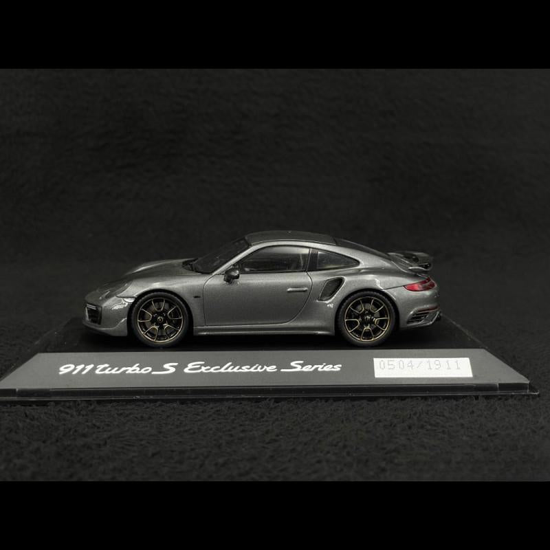 ギャラリービューアに画像をロードする, Porsche 911 ターボS エクスクルーシブシリーズ 991型 2017年モデル アゲートグレー/Spark 1/43ミニカー ポルシェ特注
