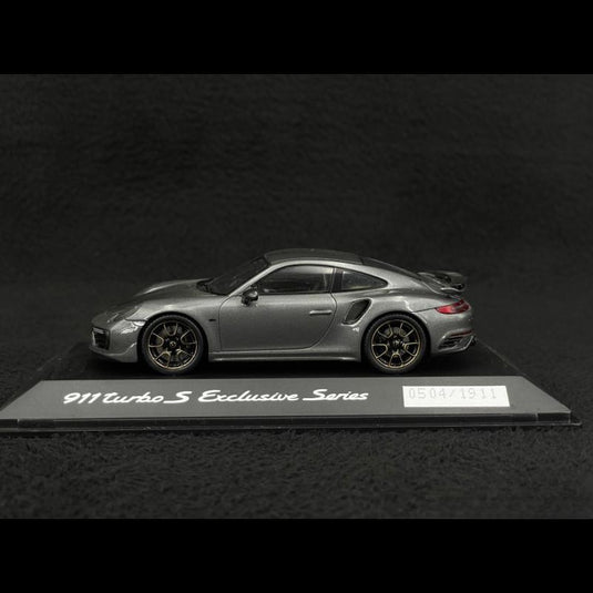Porsche 911 ターボS エクスクルーシブシリーズ 991型 2017年モデル アゲートグレー/Spark 1/43ミニカー ポルシェ特注