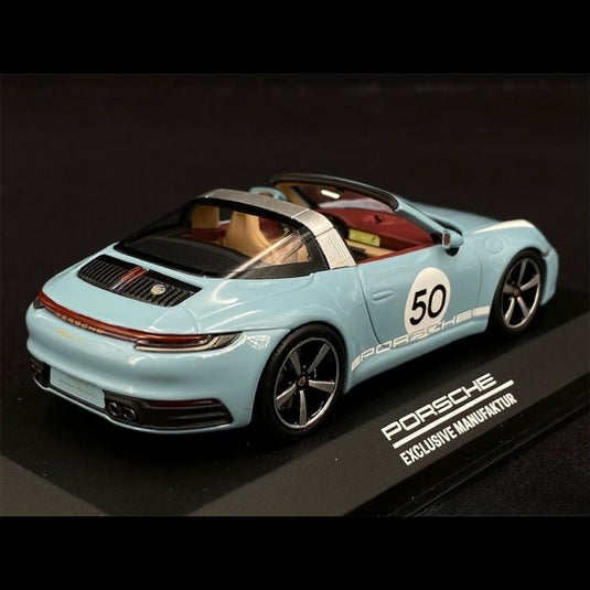 Porsche 911/992 タルガ 4S ヘリテージエディション 50号車 マイセンブルー/Minichamps 1/43ミニカー ポルシェ特注