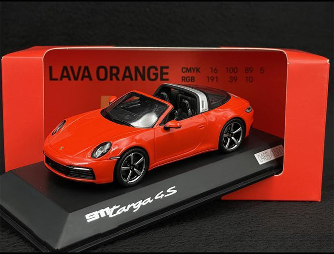 Porscheポルシェディーラーモデル 911 Targa 4S Type 992 2021 Lava Orange 1/43 Spark
