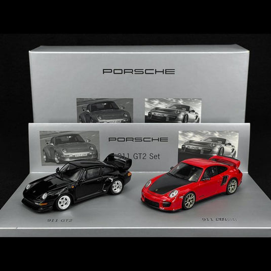 Porsche 911 GT2 & Porsche 911 993型 ブラック セット/Minichamps 1/43ミニカー ポルシェ特注