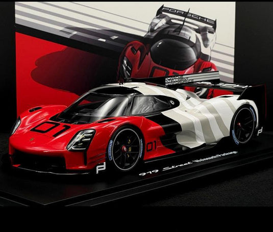Porscheポルシェディーラーモデル 919 Street Weissach Package 2017 Red / White 1/18 Spark