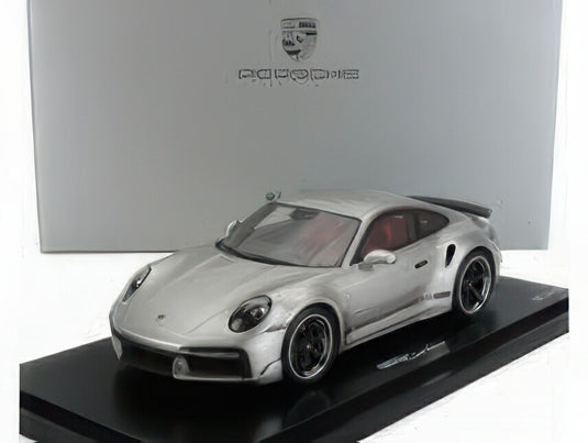 PORSCHE 911 992 ターボ クーペ 2023 ファーストターボ リマスタード ショーケース付き シルバー/ Spark 1/18 992台限定ミニカー