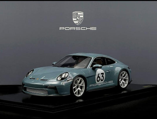Porscheポルシェディーラーモデル 911 S/T Type 992 2023 Shore Blue Metallic 1/18 Spark