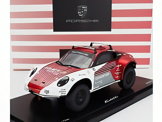 PORSCHE 911 992 オフロード エディス アルティチュード 世界記録 チリラリー 2023 ロマン デュマ コン ヴェトリーナ ウィズ  レッド メタリック ホワイト グレー/ Spark 1/18 500台限定ミニカー