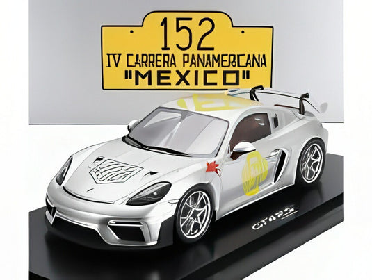 Porsche 718 Cayman GT4 RS Type 982 パナメリカーナ No152 2023 シルバー/ Spark 1/18 ポルシェディーラーモデルミニカー