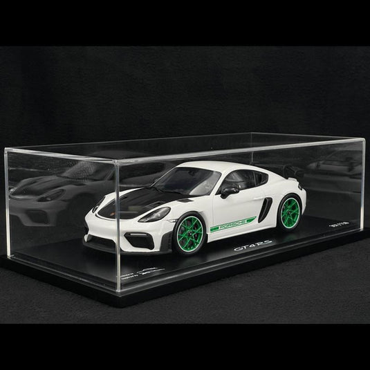Porsche 718 カイマン GT4 RS 982型 2021年モデル ホワイト/グリーンストライプ/Spark 1/18ミニカー ポルシェ特注