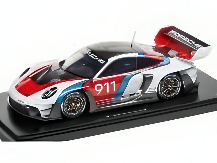 【予約】2025年発売予定ポルシェ - 911 992 GT3 R N911 レーシングクーペ2023  ホワイトブルーレッド  / Spark 1/18 911台限定 ポルシェ特注ミニカー