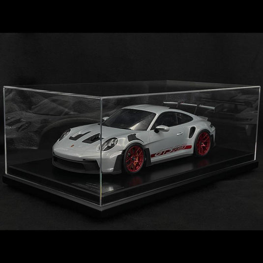 Porsche 911 GT3 RS 992型 2023年モデル アイスグレーメタリック/パイロレッドストライプ/Spark 1/12ミニカー ポルシェ特注