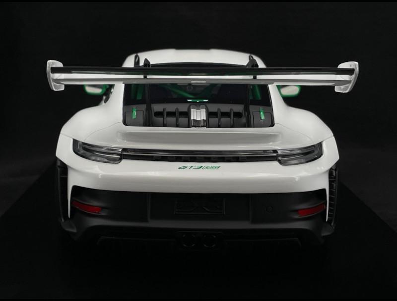 ギャラリービューアに画像をロードする, Porscheポルシェディーラーモデル 911 GT3 RS Type 992 2023 Tribute To 1972 Carrera RS White / Green Stripes 1/12 Spark
