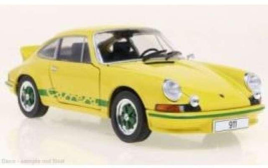1972 ポルシェ 911 カレラ 2.7 RS イエロー／グリーン/ WHITEBOX  1/24 ミニカー