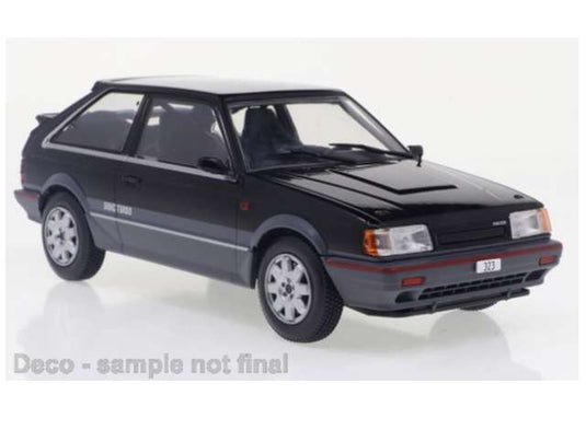 1987 マツダ 323 4WD ターボ ブラック/ WHITEBOX  1/24 ミニカー