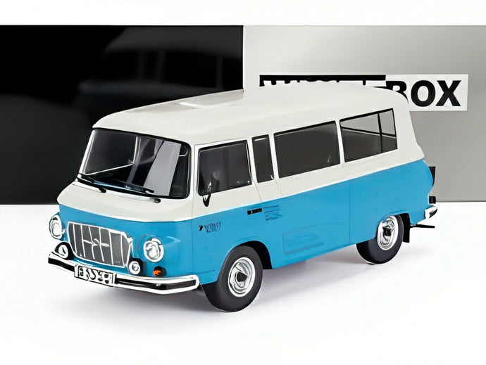 BARKAS B1000 ミニバス 1970 ブルー/ホワイト/ WHITEBOX 1/24 ミニカー